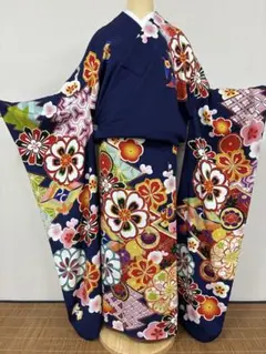 新品】振袖 深紫 満開の桜と梅 レトロモダン 豪華総柄 成人式 結婚式