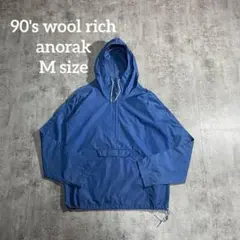 wool richウールリッチ古着アノラックナイロンジャケットXL90'sブルー