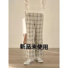 earth music＆ecology セミフレアチェックパンツ