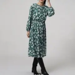 アンタイトル【洗える】テネルフラワープリントワンピース