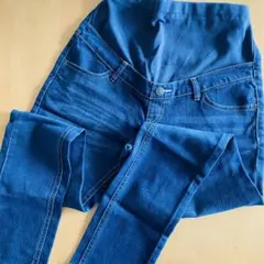 マタニティ ブルー デニム パンツ L