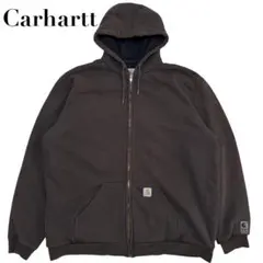 カーハート メキシコ製 裏地サーマル 2XL相当 肉厚 ジップアップ パーカー