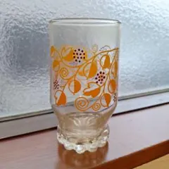 花模様 ガラスコップ