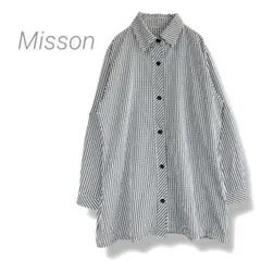 【Misson】✨良品✨オーバーサイズギンガムチェック長袖シャツ M〜L 濃紺
