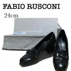 【✨美品✨】FABIO RUSCONI リボンパンプス 黒 24cmのサムネイル