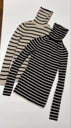 ユニクロ　メリノリブタートルネックセーター