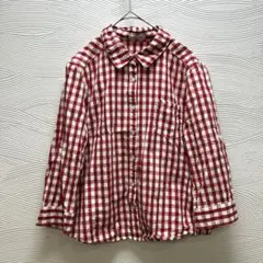 美品COLZA 赤白ギンガムチェックシャツ Mサイズ可愛い✨
