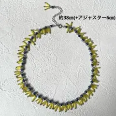 ハンドメイド チェーンネックレス y2k 古着系 チョーカー ブルー イエロー