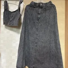 GRL デニムセットアップグレー Mサイズ