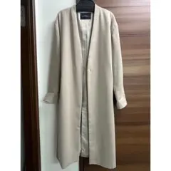GREEN LABEL RELAXING ノーカラーコート ベージュのサムネイル