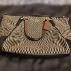 COACHチェック柄 ベージュ・ブラック ショルダーバッグ