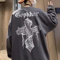 スウェット トレーナー 十字架 クロス ストリート ダーク★裏起毛★