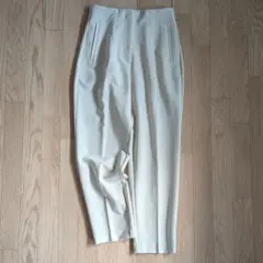 ZARA ザラ ハイウエスト センタープレスパンツ ホワイト M 白 オフィス