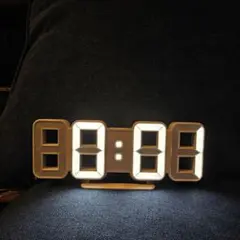 IKEA LED デジタル置時計 ホワイト