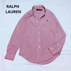 【美品】ラルフローレン シャツ ストライプ 小さいサイズ 現行 刺繍ロゴ BD