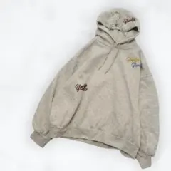 myuwa 3L 裏起毛刺繍パーカー グレー オーバーサイズ ビッグシルエット