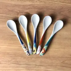 九谷焼　新品　四季の花　スプーン　5種のサムネイル