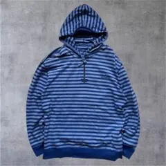 れ*ん様 パパス　Papas ボーダーハーフジップパーカー LL SPECIAL