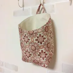 NO.921 大・布バスケット❁浮かせる収納❁ウォールポケット❁ハンドメイド