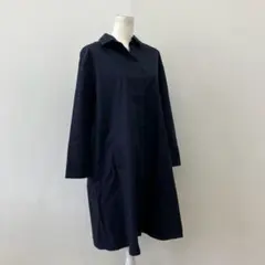 【a1805】UNIQLO タグ付き コットンシャツコート 紺 L カジュアルのサムネイル