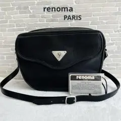 極美品 フランス製 renoma PARIS 本革 レザーショルダーバッグ 黒✨のサムネイル