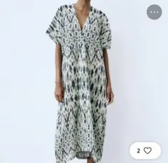 ZARA ザラ ラミープリントチュニックワンピース