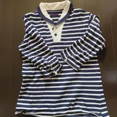 BLUE/BLUE ボーダー7分袖 【M】