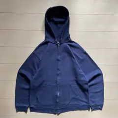 90s JERZEES ジップパーカー IDEAL ネイビー 無地のサムネイル