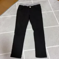 子供　キッズ　120 ジーンズ　ボトムス　長ズボン　黒　裏起毛　冬