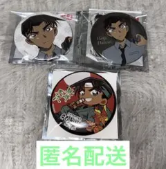 名探偵コナン　大阪城　平次　缶バッジ　戦国かるたA モノクローム　セット