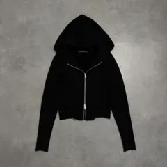 no mass prod cropped zip hoodie