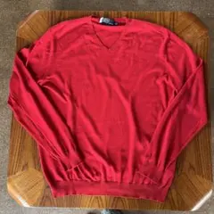 00s Polo Ralph Lauren ハイゲージ　Vネックコットンセーター