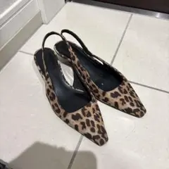 ヒョウ柄 スリングバックパンプス 37 H&M