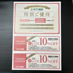 オグラ眼鏡店 スペックスポーツ大丸東京店 特別ご優待クーポン 2枚セットのサムネイル