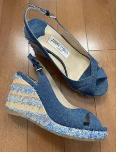 ジミーチュウ JIMMY CHOO デニムウェッジサンダル サンダル