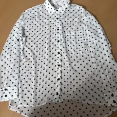 ドット柄 長袖シャツ Mサイズ
