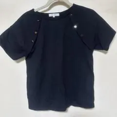 レディース 半袖 シャツ Mサイズ 黒 レオパード柄