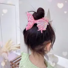マーメイド 人魚姫 キラキラ 大きめ ヘアクリップ キッズ 女の子 ピンク