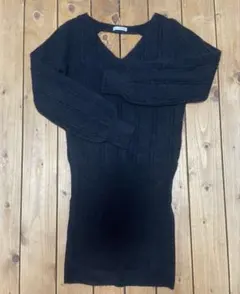 GYDA BACK OPENタイトニットワンピース　ブラック