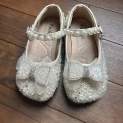 アイボリーリボンパールフォーマルシューズ18cm