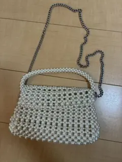 ZARA パール風ビーズ パーティーバッグ