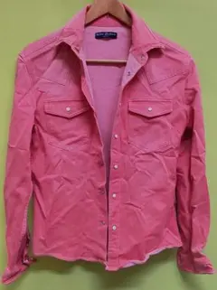 Retro Engine ピンク赤系色 長袖シャツ M