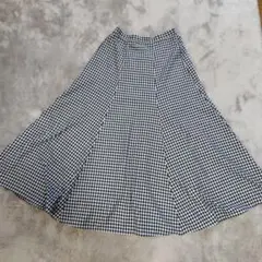 サマンサモスモスブルー　ギンガムチェック柄ロングスカート　フリーサイズ