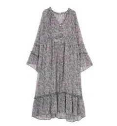 Ungrid フレアスリーブシフォンマキシワンピース