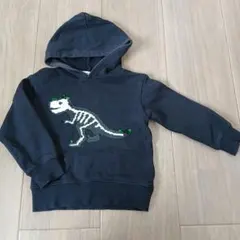 GLOBAL WORK キッズ パーカー 恐竜 スパンコール 100