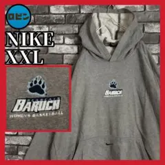 NIKE 刺繍スウッシュ XXL 裏起毛 バルーク大学 カレッジ 袖太スウェット