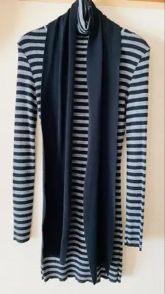 お値下げ！ロングボーダータートルニット ストール付き