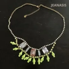 ジーナシス ネックレス ビジュー ネオンイエロー フリンジネックレス 個性的