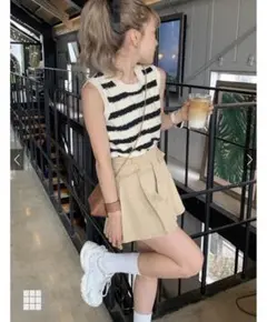 グレイル ボーダー柄ノースリーブニットベスト