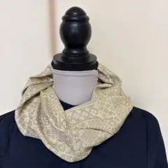 かぶりスヌード　着物リメイク　ハンドメイド 正絹　紬のサムネイル